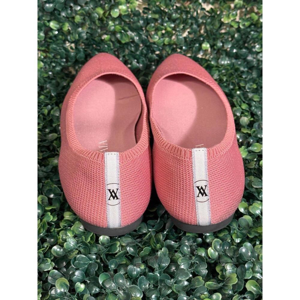 Pink Pointed-Toe Flats in Suede-Like Finish - Picture 3 of 4